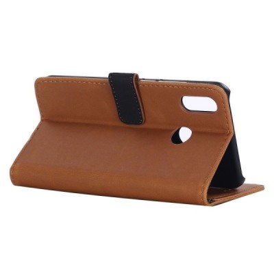 Huawei P20 Lite (Nova 3e) atvēramais ādas gaiši brūns retro maciņš (maks) / Vacins.lv