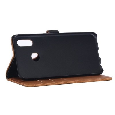 Huawei P20 Lite (Nova 3e) atvēramais ādas gaiši brūns retro maciņš (maks) / Vacins.lv