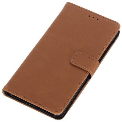 Huawei P20 Lite (Nova 3e) atvēramais ādas gaiši brūns retro maciņš (maks) / Vacins.lv