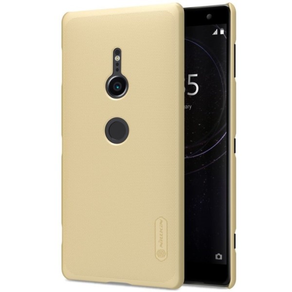 „Nillkin“ Frosted Shield futrālis - zelta + ekrāna aizsargplēve (Xperia XZ2)
