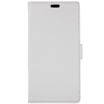 Huawei P20 Lite (Nova 3e) atverčiamas baltas odinis dėklas, knygutė - piniginė / Priedai.lt