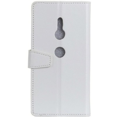 Sony Xperia XZ2 atvēramais ādas balts maciņš (maks) / Vacins.lv