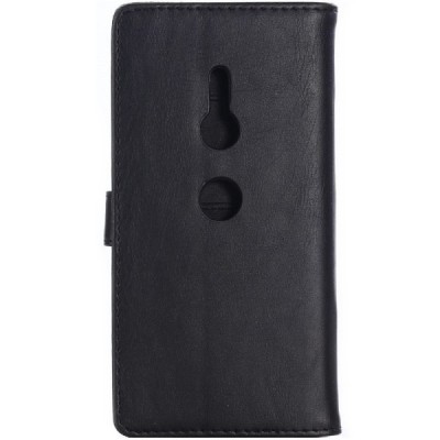 Sony Xperia XZ2 atvēramais ādas melns retro maciņš (maks) / Vacins.lv