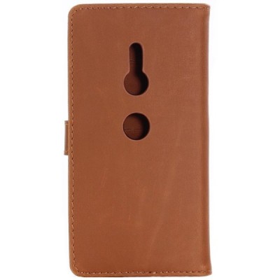 Sony Xperia XZ2 atvēramais ādas gaiši brūns retro maciņš (maks) / Vacins.lv