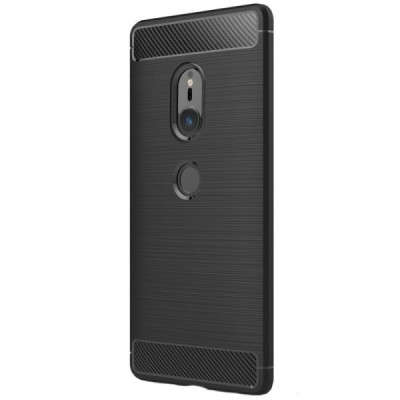 Sony Xperia XZ2 „Carbon“ cieta silikona (TPU) melns apvalks / vacins.lv