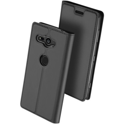 Sony Xperia XZ2 Compact „Dux Ducis“ Skin sērijas melns ādas atvērams maciņš / Vacins.lv