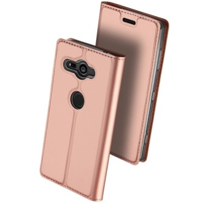 Sony Xperia XZ2 Compact „Dux Ducis“ Skin sērijas rozs ādas atvērams maciņš / Vacins.lv