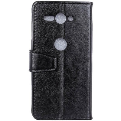 Sony Xperia XZ2 Compact atverčiamas juodas odinis dėklas, knygutė - piniginė / Priedai.lt