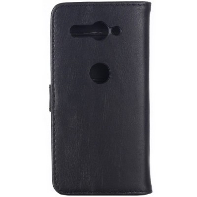 Sony Xperia XZ2 Compact atvēramais ādas melns retro maciņš (maks) / Vacins.lv