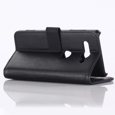 Sony Xperia XZ2 Compact atvēramais ādas melns retro maciņš (maks) / Vacins.lv