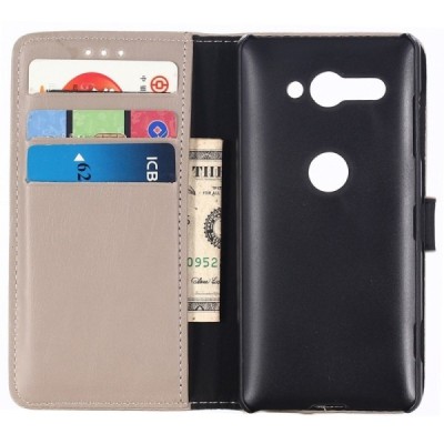 Sony Xperia XZ2 Compact atvēramais ādas smilšains retro maciņš (maks) / Vacins.lv