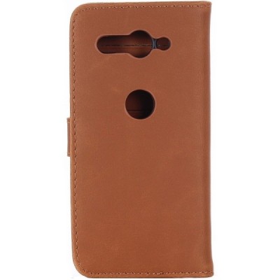Sony Xperia XZ2 Compact atvēramais ādas gaiši brūns retro maciņš (maks) / Vacins.lv