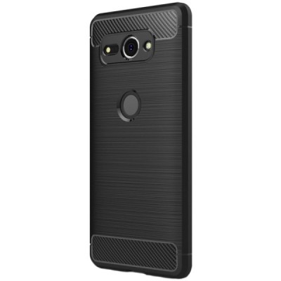 Sony Xperia XZ2 Compact „Carbon“ kieto silikono TPU juodas dėklas - nugarėlė / Priedai.lt