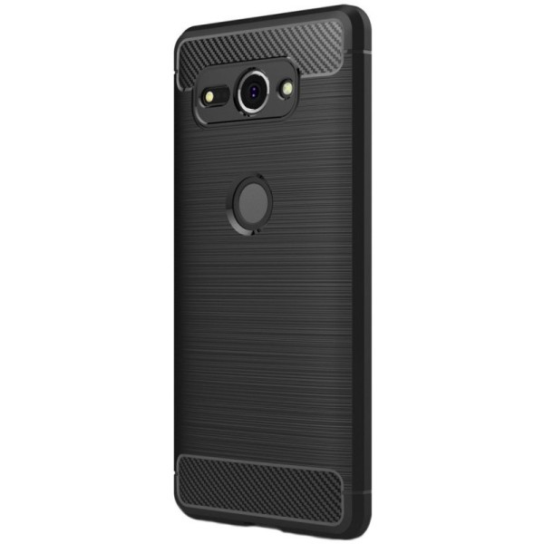 „Carbon“ kieto silikono (TPU) dėklas - juodas (Xperia XZ2 Compact)