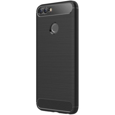 Huawei P smart 2018 (Enjoy 7S) „Carbon“ kieto silikono TPU juodas dėklas - nugarėlė / Priedai.lt