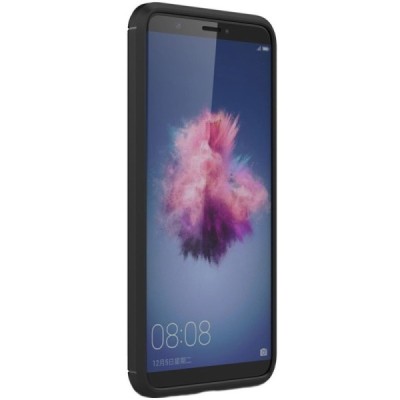 Huawei P smart 2018 (Enjoy 7S) „Carbon“ kieto silikono TPU juodas dėklas - nugarėlė / Priedai.lt