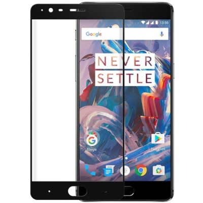 OnePlus 3 (OnePlus Three) Mocolo Tempered Glass melns ekrāna aizsargstikls / Vacins.lv
