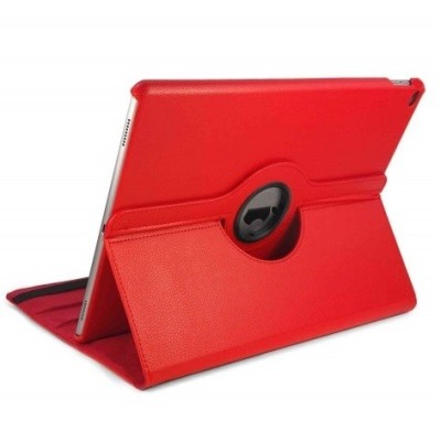 Apple iPad Pro 12.9" solidus atverčiamas, sukiojamas 360 laipsnių, raudonas odinis dėklas - stovas / Priedai.lt