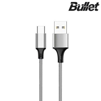 Bullet Type-C USB pilkas laidas 1 m. / Priedai.lt