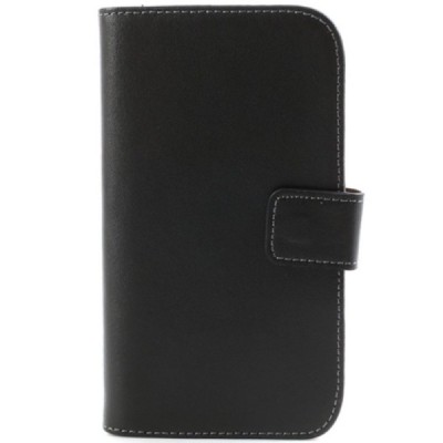 Samsung Galaxy S3 (I9300) atverčiamas juodas odinis Casual dėklas - piniginė / Priedai.lt