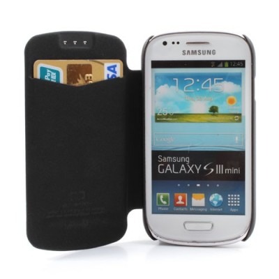 „Mercury“ atverčiamas juodos spalvos odinis Samsung Galaxy S3 mini i8190 dėklas / Priedai.lt