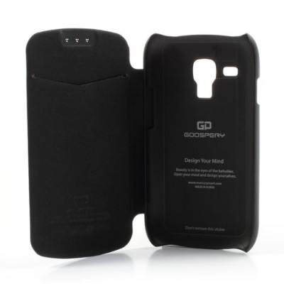 „Mercury“ atverčiamas juodos spalvos odinis Samsung Galaxy S3 mini i8190 dėklas / Priedai.lt