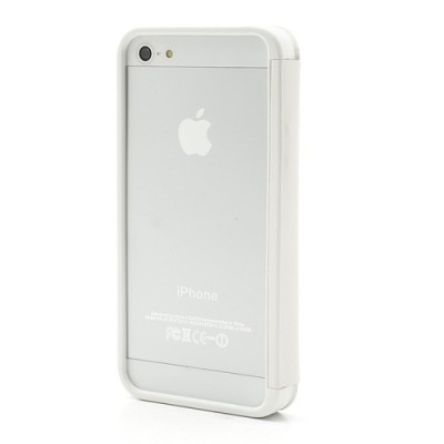 Atverčiamas baltas rėmelis (bamperis) Apple iPhone SE (5, 5s) su smart cover funkcija / Priedai.lt