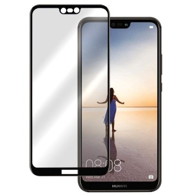 Huawei P20 Lite (Nova 3e) „Imak“ 9H Tempered Glass sustiprintos apsaugos juodas pilnai dengiantis apsauginis ekrano stiklas 0,2 