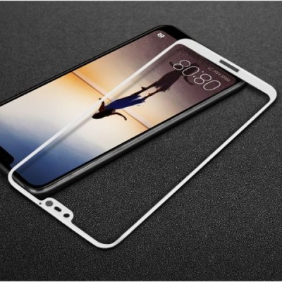 Huawei P20 Lite (Nova 3e) „3D Rewan“ 9H Tempered Glass sustiprintos apsaugos baltas pilnai dengiantis apsauginis ekrano stiklas 