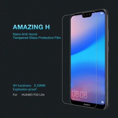Huawei P20 Lite (Nova 3e) Nillkin 9H Tempered Glass ekrāna aizsargstikls / Vacins.lv