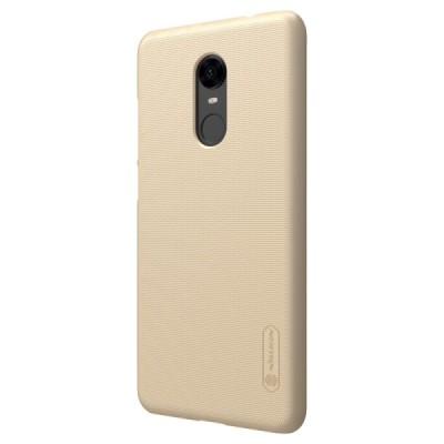 Xiaomi Redmi 5 Plus Nillkin Frosted Shield zelta plastmasas apvalks + ekrāna aizsargplēve / Vacins.lv