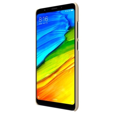 Xiaomi Redmi 5 Plus Nillkin Frosted Shield zelta plastmasas apvalks + ekrāna aizsargplēve / Vacins.lv