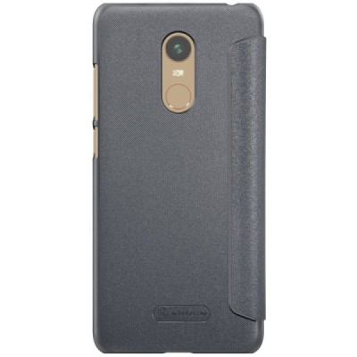 Xiaomi Redmi 5 Plus pilkas odinis atverčiamas Nillkin Sparkle dėklas / Priedai.lt