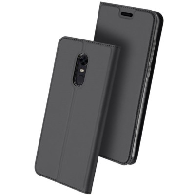 „Dux Ducis“ Skin serijos Xiaomi Redmi 5 Plus juodas odinis atverčiamas dėklas / Priedai.lt
