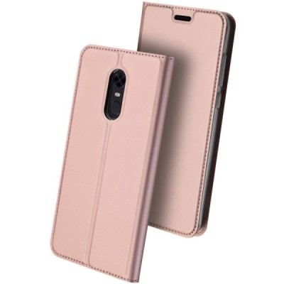 Xiaomi Redmi 5 Plus „Dux Ducis“ Skin sērijas rozs ādas atvērams maciņš / Vacins.lv