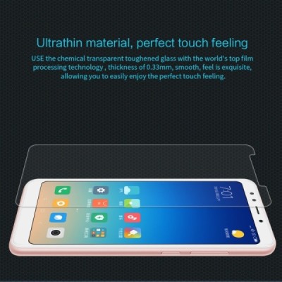 Xiaomi Redmi 5 Plus (Redmi 5 Note) „Nillkin“ H Tempered Glass sustiprintos apsaugos apsauginis ekrano stiklas 0.33 mm / Priedai.