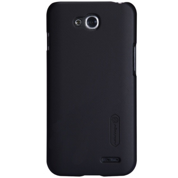 „Nillkin“ Frosted Shield apvalks - melns + ekrāna aizsargplēve (L90 Dual)