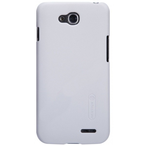 „Nillkin“ Frosted Shield apvalks - balts + ekrāna aizsargplēve (L90 Dual)