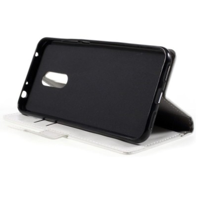 Xiaomi Redmi 5 Plus atvēramais ādas balts maciņš, grāmata (maks) / Vacins.lv