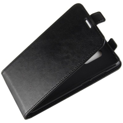 Xiaomi Redmi 5 Plus vertikāli atvēramais ādas melns maciņš (maks) / Vacins.lv