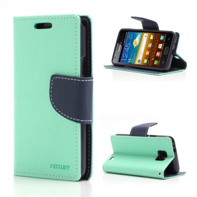 „Mercury“ Samsung Galaxy S2 žalias odinis atverčiamas dėklas - piniginė / Priedai.lt