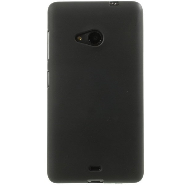 Kieto silikono (TPU) dėklas - juodas (Lumia 535)