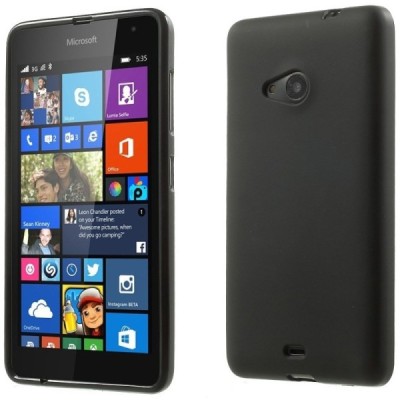 Microsoft Lumia 535 kieto silikono TPU juodas dėklas - nugarėlė / Priedai.lt