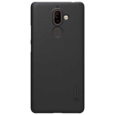 Nokia 7 Plus Nillkin Frosted Shield melns plastmasas apvalks / vacins.lv