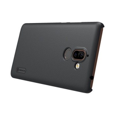 Nokia 7 Plus Nillkin Frosted Shield melns plastmasas apvalks / vacins.lv