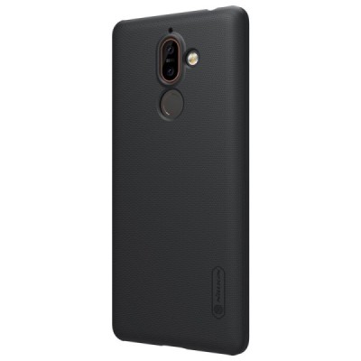 Nokia 7 Plus Nillkin Frosted Shield melns plastmasas apvalks / vacins.lv