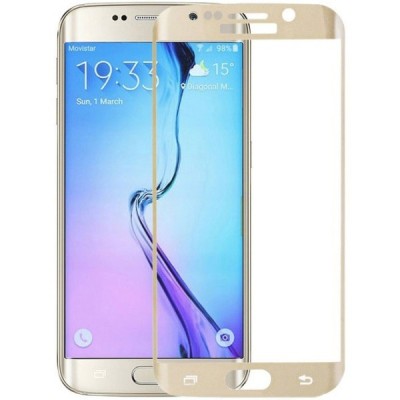 Samsung Galaxy S6 Edge (G925) „3D Rewan“ 9H Tempered Glass sustiprintos apsaugos auksinis pilnai dengiantis apsauginis ekrano st