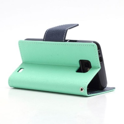 „Mercury“ Samsung Galaxy S2 žalias odinis atverčiamas dėklas - piniginė / Priedai.lt