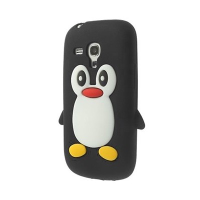 Žaismingas silikoninis Samsung Galaxy S3 mini i8190 dėklas (dėkliukas) pingvinas / Priedai.lt