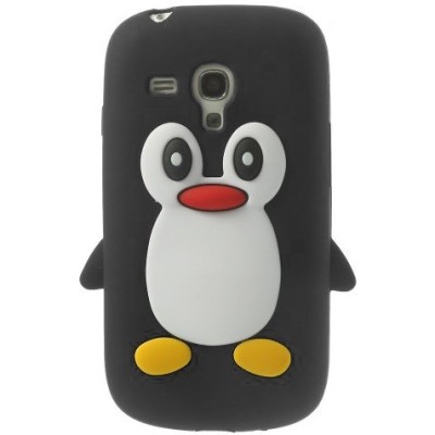 Rotaļīgs silikona Samsung Galaxy S3 mini i8190 apvalks pingvīns / Vacins.lv